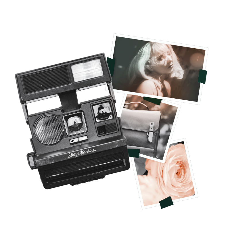 Polaroid with photos