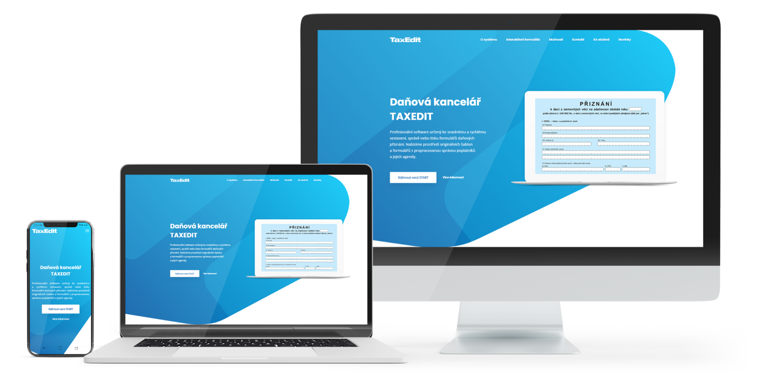 Phone, laptop and monitor with TaxEdit