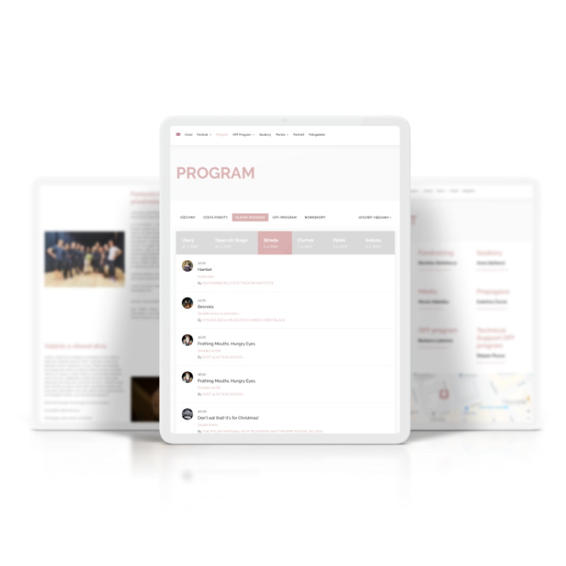 Mockup of tablets with JAMU Encounter website