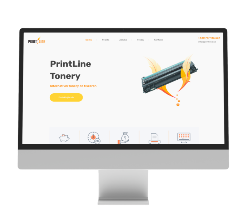 Laptop with PrintLine website