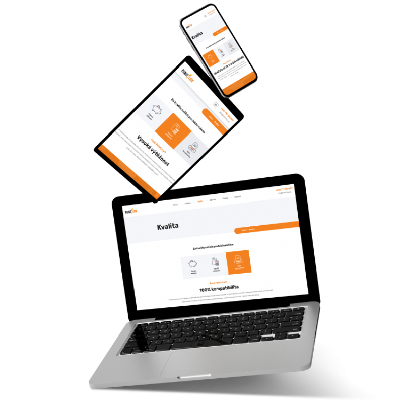 Laptop, tablet and phone with PrintLine web