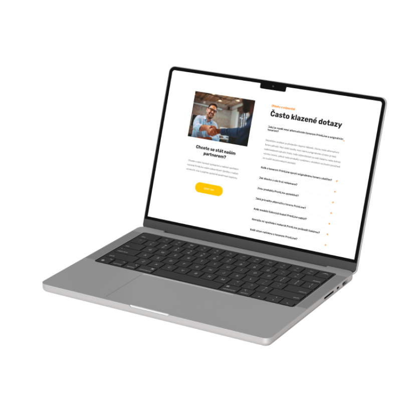 Monitor with PrintLine website, FAQ page