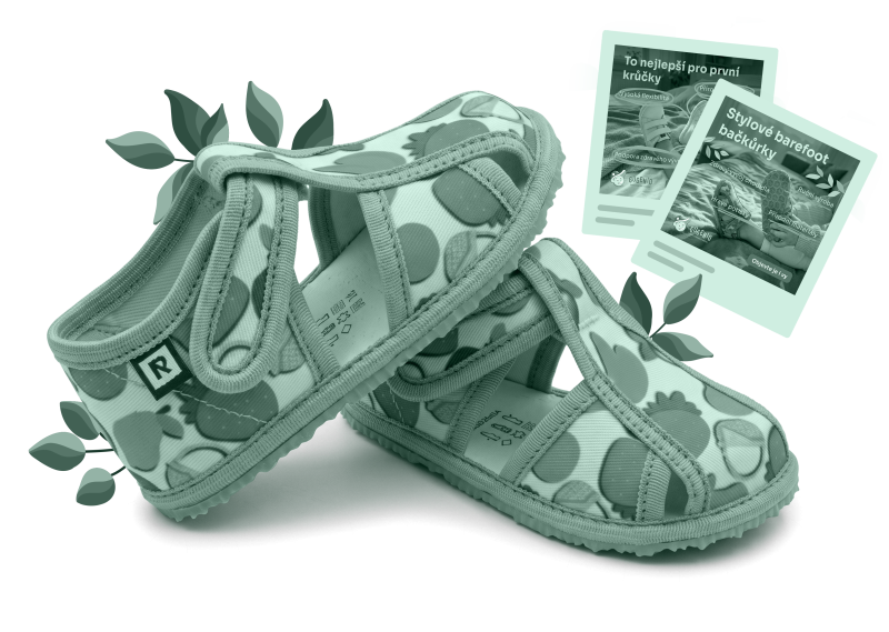 Children's slippers and dice