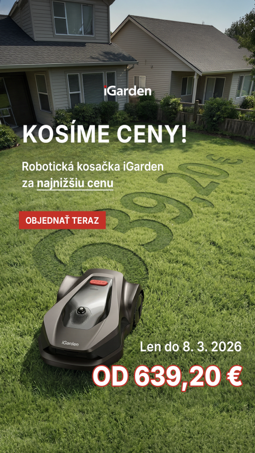 Sample banner for the iGarden robotic lawn mower – headline: 